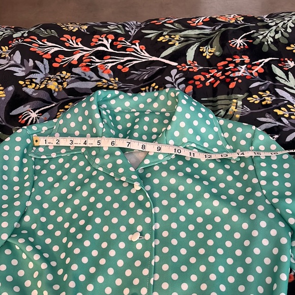 Vintage handmade polka dot polyester jumpsuit with matching shirt - Picture 11 of 16